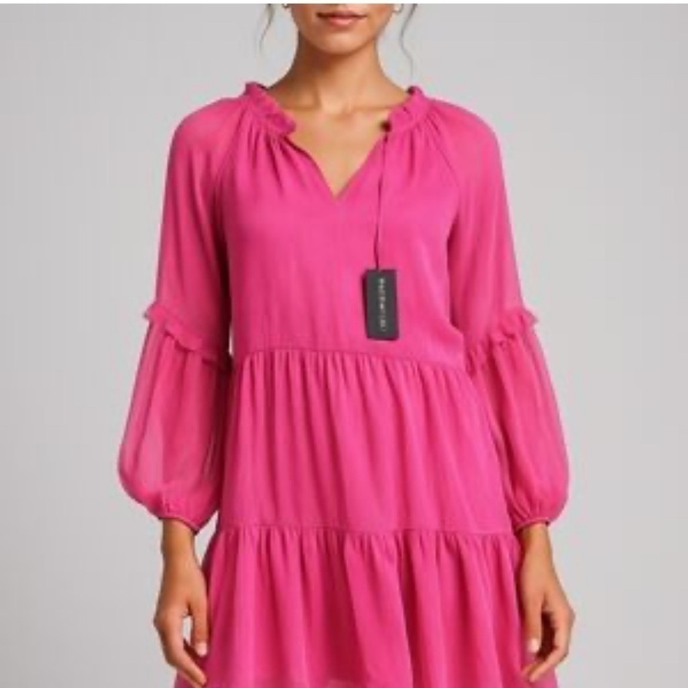 Vince Camuto Pink Tiered Ruffled Sundress. Small NWT - Picture 4 of 11
